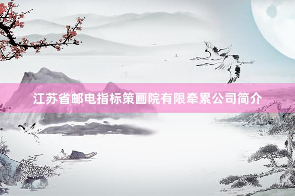 江苏省邮电指标策画院有限牵累公司简介